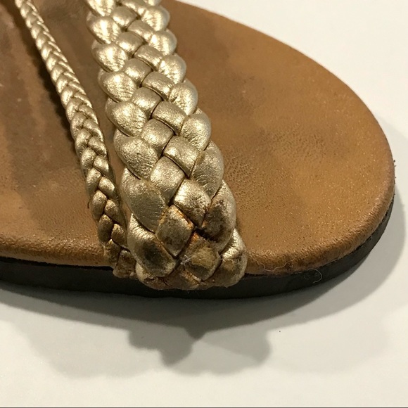 Beautiful Handmade Gold Wedge Sandals - Picture 6 of 6